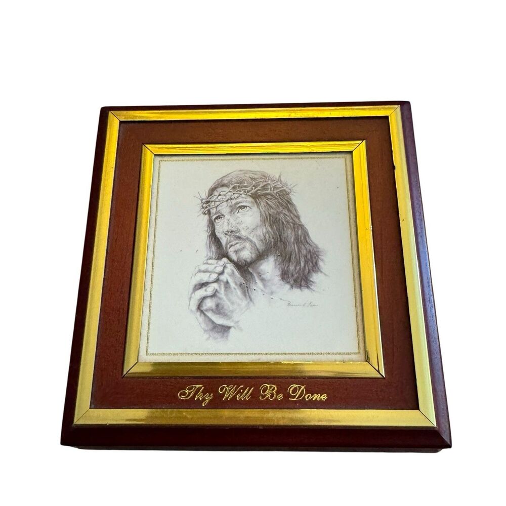 Ardleigh Elliott Music Box "thy Will Be Done” Crown of‎ Thorns 2005 A1122 Jesus